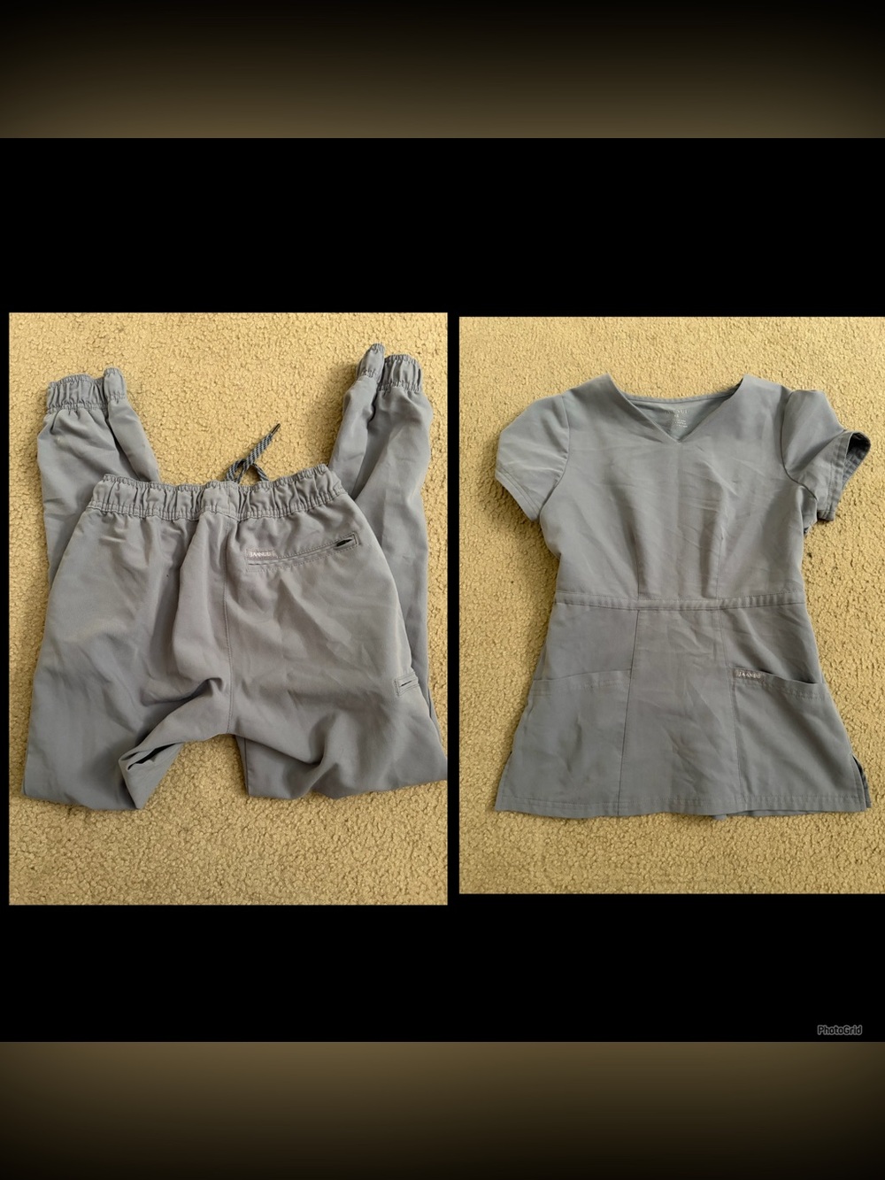 Jaanuu Light Gray Scrub Top & Pants